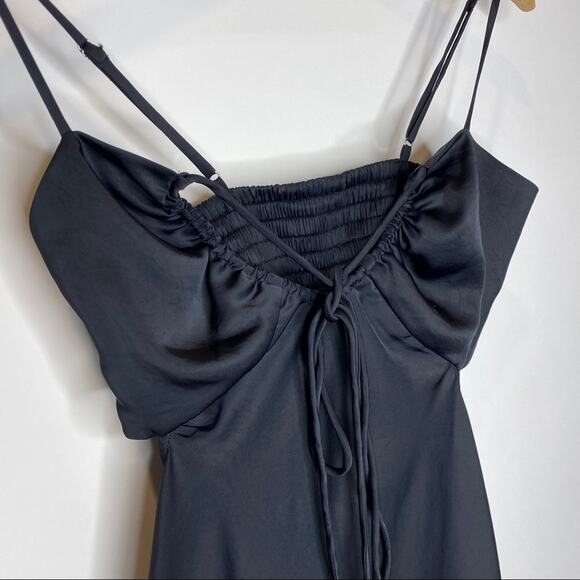 NWT A.L.C. Sienna Ruched Satin Halter Dress - Picture 16 of 16